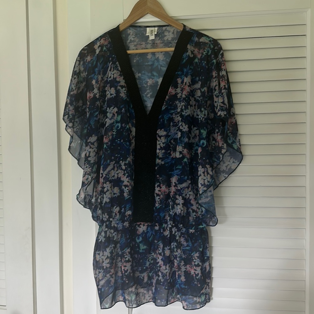 Badgley and Mishka sheer blouse with beaded detail